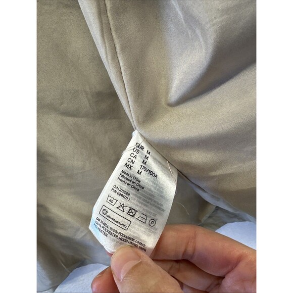 H&M Mens Coat Med Khaki Multi Pocket Button Jacket Hidden Hood Windbreaker *spot - Picture 10 of 15